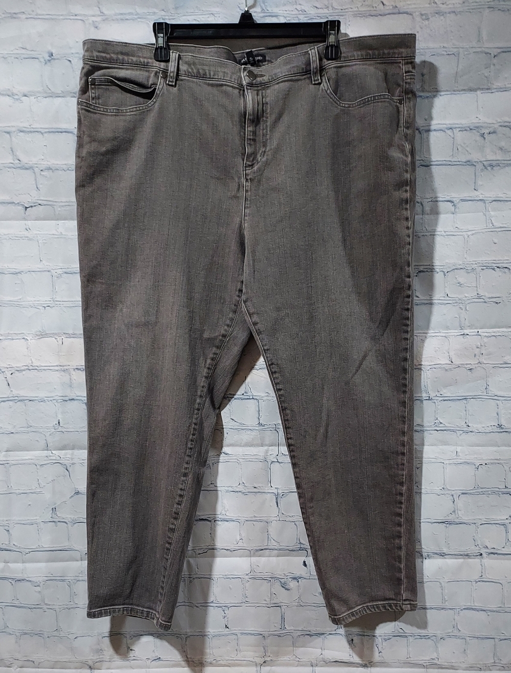Eileen Fisher Jeans Womens 2X Gray Organic Cotton Stretch Straight Leg Pants